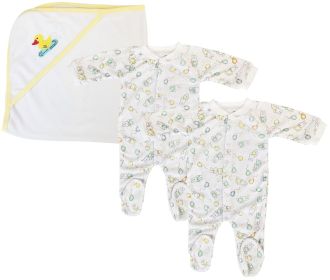 Unisex Closed-toe Sleep & Play (Pack of 3 ) (Color: White/Yellow, size: small)