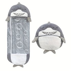Kids Sleeping Bag, Soft Sleepy Sack For Kids & Toddlers  Easy Roll Up Design For School, Daycare  Children Sleeping Bags Play Pillow Sleep Sack (Option: Gray Shark-160x60CM)