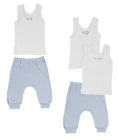 Infant Tank Tops and Joggers (Color: Blue/Blue, size: small)