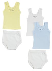 Boys Tank Tops and Training Pants (Color: White/Blue, size: small)