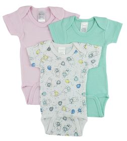 Short Sleeve One Piece 3 Pack (Color: White, size: large)