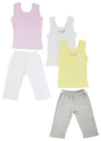 Girls Tank Tops and Track Sweatpants (Color: Grey/White, size: small)