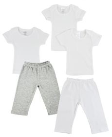 Infant T-Shirts and Track Sweatpants (Color: Grey/White, size: small)