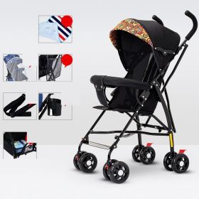 Sit And Lie Down Baby Portable Folding Simple Trolley (Option: Deluxe Blue)