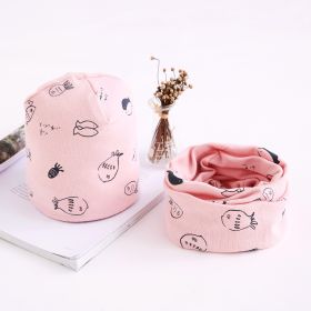 Two-piece Towel Baby Cotton Collar Hat Set (Option: Pink-M)