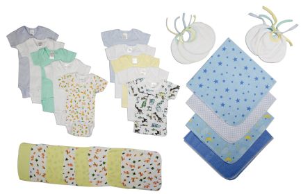 Boys 28 Piece Layette Set (Color: White/Blue, size: medium)