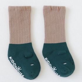 Thick Terry Baby Middle Tube Stereoscopic Anti-skid Floor Socks (Option: Dark Green-M)