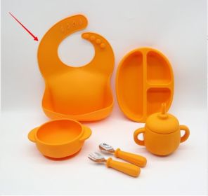 Children's Drop-resistant No-spill Cup Edible Silicon Dinner Plate (Option: BIB)