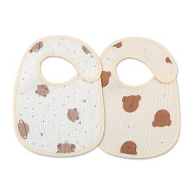 Danish Ins Gauze Waterproof Bib Saliva Towel U-shaped Thin 2 Pieces (Option: Starry Bear 2 Pack)