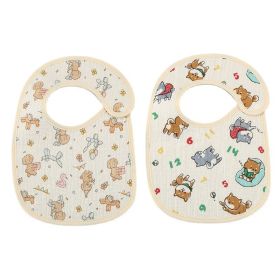 Danish Ins Gauze Waterproof Bib Saliva Towel U-shaped Thin 2 Pieces (Option: Puppy 2 Pack)