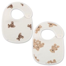 Danish Ins Gauze Waterproof Bib Saliva Towel U-shaped Thin 2 Pieces (Option: Toy Bear 2 Pack)