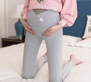 Plus size Maternity leggings (Option: Light grey-M)