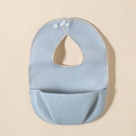 Thickening Plus Size Waterproof And Antifouling Complementary Food Bib (Option: Light Blue)