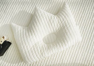 Cotton Breathable Shaping Pillow Anti-deviation Head Baby Correction (Option: A41 Crown White)