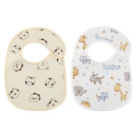 Danish Ins Gauze Waterproof Bib Saliva Towel U-shaped Thin 2 Pieces (Option: Zoo 2 Pack)