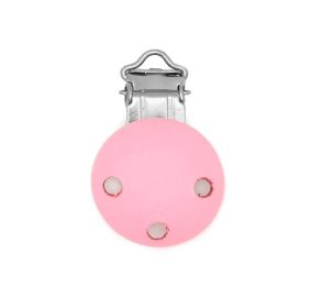 Colorful Three-hole Round Baby Comfort Pacifier Clip (Color: Pink)