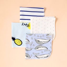 Baby Small Square Towel Nursing Face Washing (Option: Whale Strips)