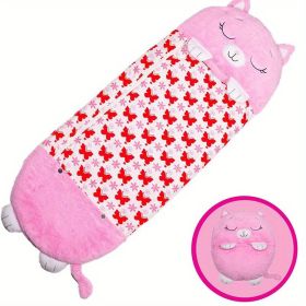 Kids Sleeping Bag, Soft Sleepy Sack For Kids & Toddlers  Easy Roll Up Design For School, Daycare  Children Sleeping Bags Play Pillow Sleep Sack (Option: Pink Fox-135x50CM)