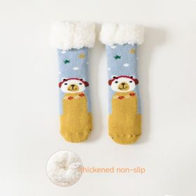Fleece Lined Padded Warm Keeping Baby Socks Lambswool Non-slip (Option: Starry Sky Blue-Average Size)