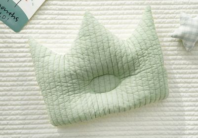 Cotton Breathable Shaping Pillow Anti-deviation Head Baby Correction (Option: A41 Crown Green)