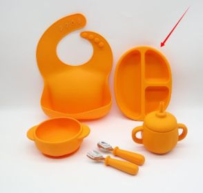 Children's Drop-resistant No-spill Cup Edible Silicon Dinner Plate (Option: Pumpkin plate)