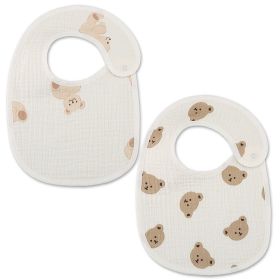 Danish Ins Gauze Waterproof Bib Saliva Towel U-shaped Thin 2 Pieces (Option: Bear Head 2 Pack)