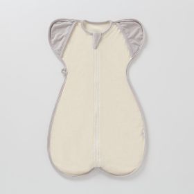 Baby Sleeping Bag Surrender Breathable Dual-use Newborn Organic Cotton Anti-kicking Blanket Leggings Swaddling Anti-startle (Option: Gray Edge-S)