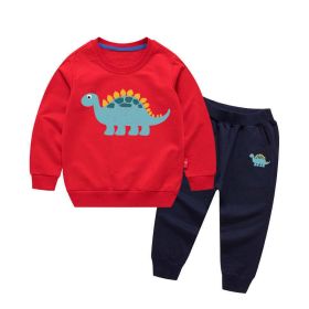 Baby Boy Cartoon Dinosaur Pattern Hoodie Combo Casual Pants Sport Style Sets (Size/Age: 140 (8-10Y))