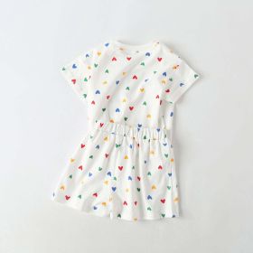 Baby 1pcs Plaid & Heart Pattern Tee Combo Shorts Simply Style Sets (Size/Age: 100 (2-3Y))