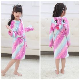 Tenma Bathrobe Flannel New Children's Home Clothes Nightgown (Option: Starry sky-100)