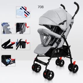 Sit And Lie Down Baby Portable Folding Simple Trolley (Option: 708flagship version grey)