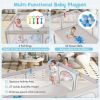 Large Baby Playpen with Pull Rings Ocean Balls and Cute Pattern