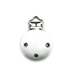 Colorful Three-hole Round Baby Comfort Pacifier Clip (Color: White)