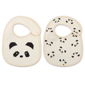 Danish Ins Gauze Waterproof Bib Saliva Towel U-shaped Thin 2 Pieces (Option: Panda 2 Pack)