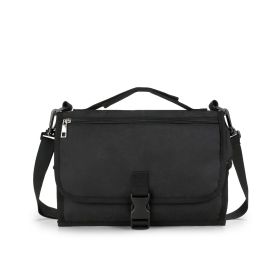 Folding Waterproof Portable Baby Diaper Pad (Option: Black-Free Size)