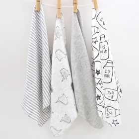 Baby Small Square Towel Nursing Face Washing (Option: Gray Feeding Bottle Series)