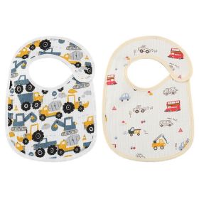 Danish Ins Gauze Waterproof Bib Saliva Towel U-shaped Thin 2 Pieces (Option: Car 2 Pack)