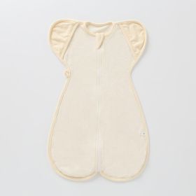 Baby Sleeping Bag Surrender Breathable Dual-use Newborn Organic Cotton Anti-kicking Blanket Leggings Swaddling Anti-startle (Option: Yellow Edge-M)