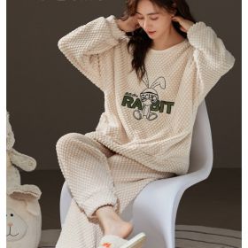 Couple Coral Fleece Thermal Pajamas Women's Long Sleeve Suit (Option: 83085-XL)