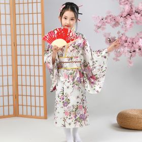 Elementary School Student Performance Photo Dress (Option: White Cherry Blossom-110cm)