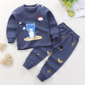 Boys And Girls Children's Underwear Suit Cotton Children Autumn And Winter Pajamas (Option: A11-90 Yards)